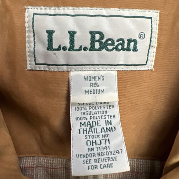 LL Bean Women’s Field Barn Jacket Size Medium Flannel Lined Chore Coat - Picture 5 of 10
